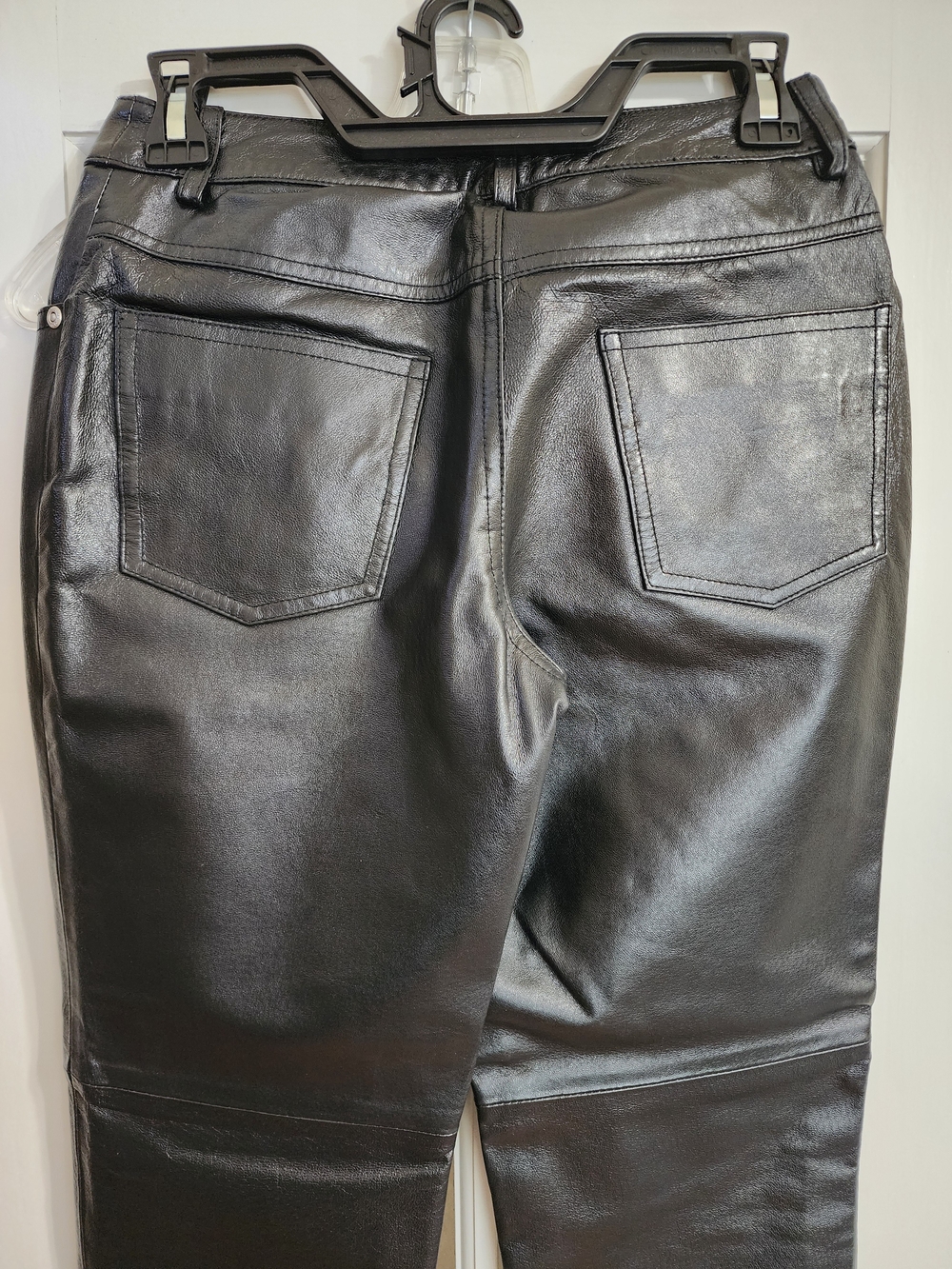 Newport News Jeanology Vintage Y2K Leather Pants Black 2P E6278 - Picture 8 of 13